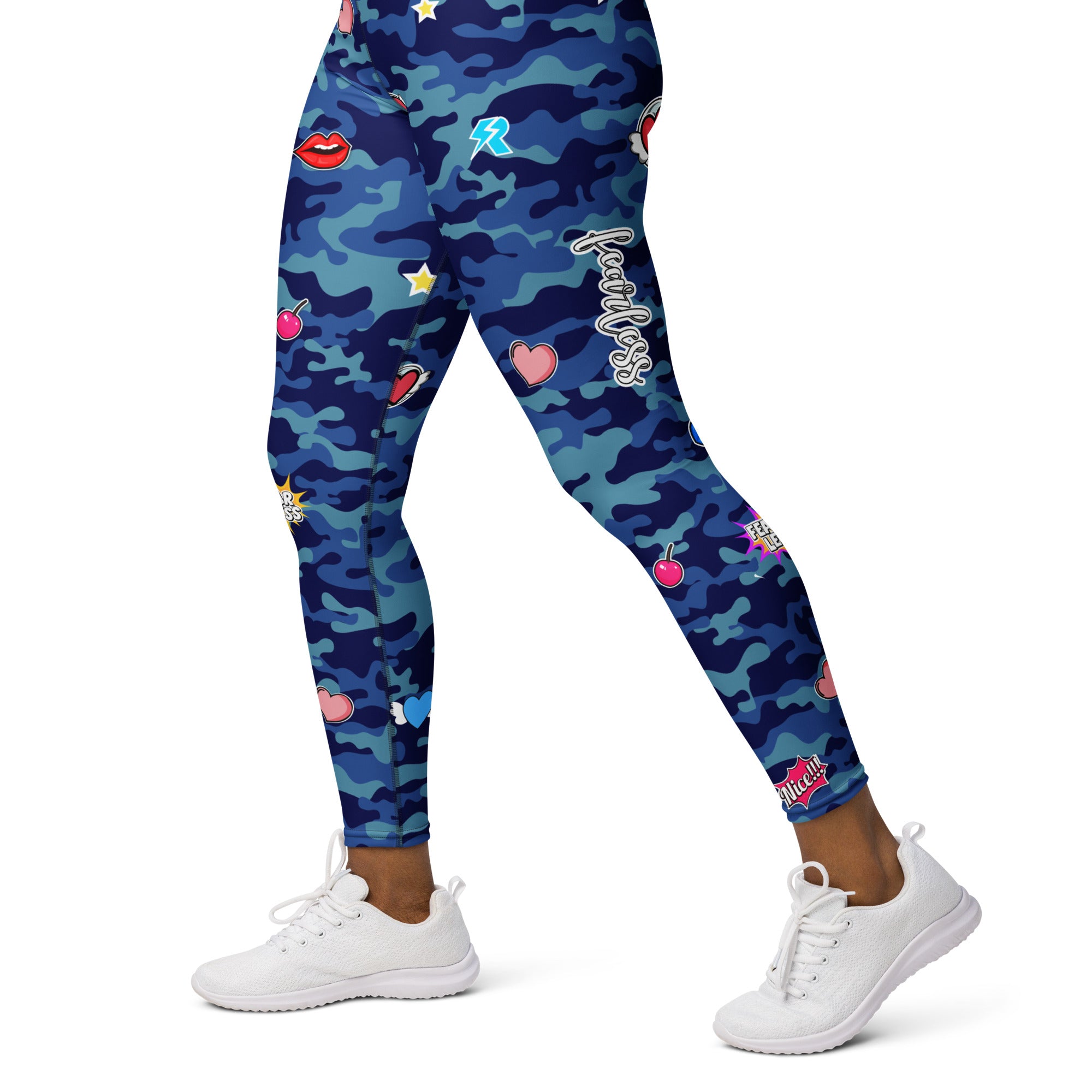Fierce Blue Camo Yoga Leggings